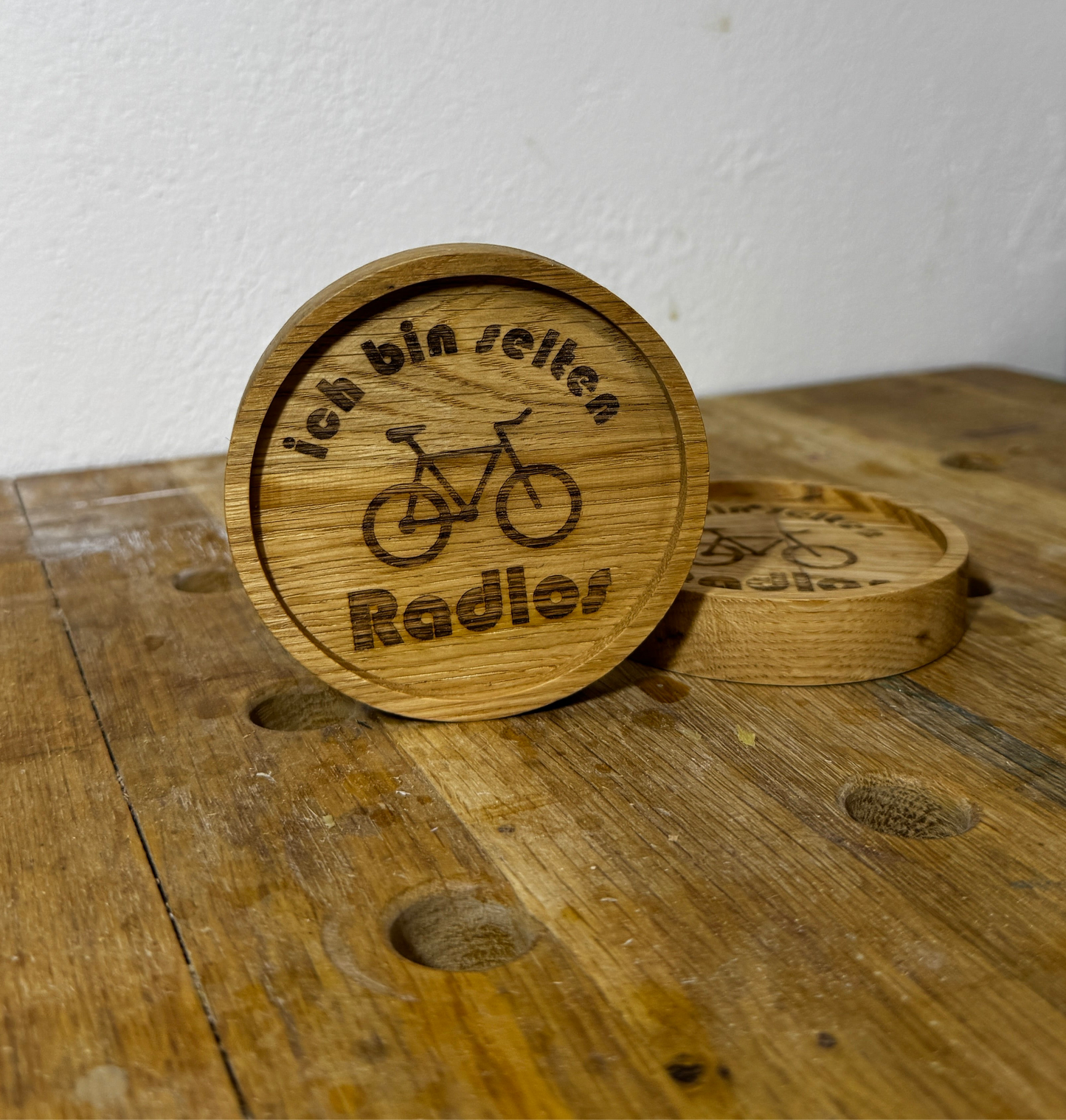 Untersetzer mit Spruch „ich bin selten Radlos“